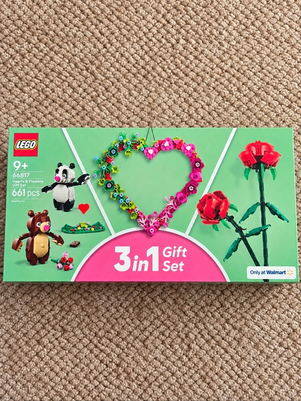 LEGO Hearts & Flowers 3-in-1 Gift Set - Pink & Green